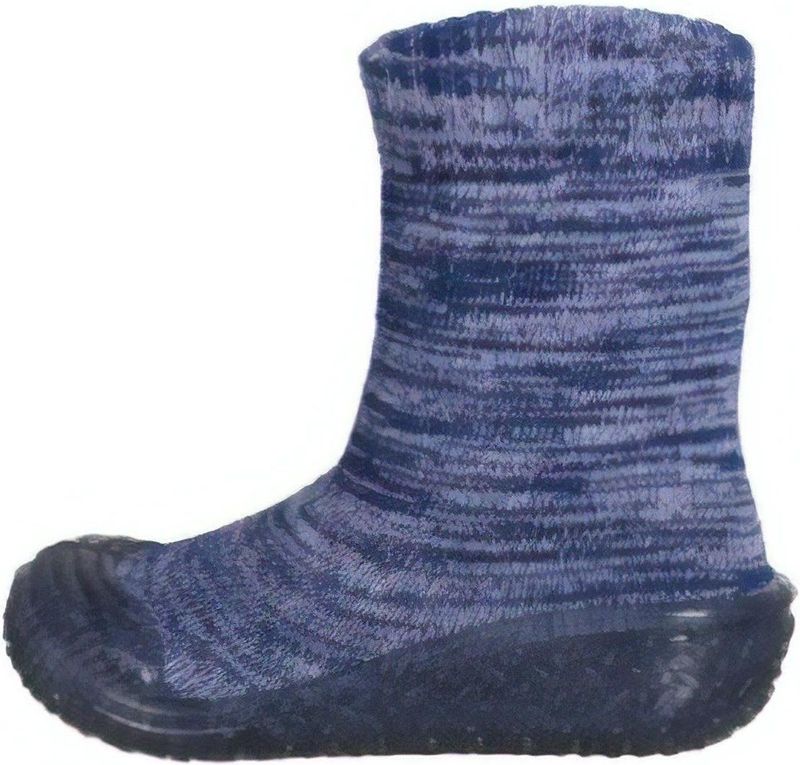 Playshoes Uniseks kindersokken, gebreid, hoge pantoffels, blauw marine 11, 18/19 EU
