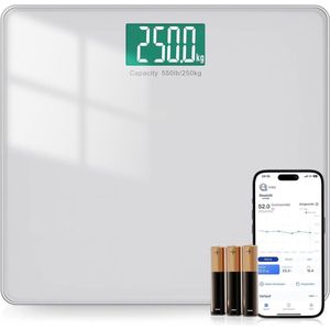 Weegschaal Personenweegschaal - Slimme Weegschaal met Lichaamsanalyse - Digitaal - Wit