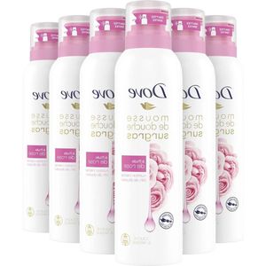 Rose Oil Shower Mousse - 6 x 200ml - Voordeelverpakking, Zachte Douche-ervaring.