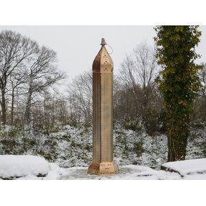Grote Metalen Lantaarn | Staand of Hangend | Goudkleurig | 110 cm hoog