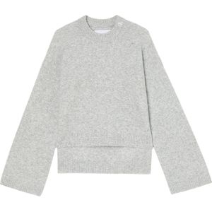 Calvin Klein Fluffy Wide Open Sleeves Sweater Truien & Vesten Dames - Sweater - Hoodie - Vest- Grijs - Maat M