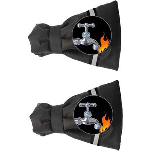 2-Pack Winter Buiten Antivries Kraan Hoezen met Reflecterende Strips, Dikke Antivries Waterdichte Buiten Kraanbeschermers, Herbruikbaar Isolatiemateriaal, Geïsoleerde Antivries Kraanbeschermers
