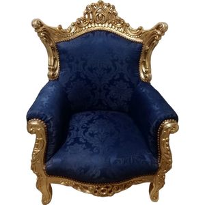 Barokstijl luxe fauteuil blauw met goud [Baroque] [Luxe] [Interieur] [Stoel] [Fauteuil] [Woonkamer]
