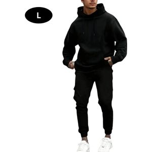 Livano Joggingpak Heren - Huispak - Volwassenen - Trainingspak - Comfortabel - Jogging Pak - Joggingsbroek - Zwart - L