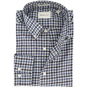 REG Twill Gingham Shirt, blauw, S