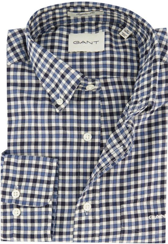 REG Twill Gingham Shirt, blauw, S