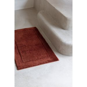 Casilin Badmat Antislip 70x120cm Orlando - Waterabsorberende Badkamermat - Wasbaar en Sneldrogend - Voor Douche en Bad - Hoogpolig - Acryl - Rechthoek - Oranje