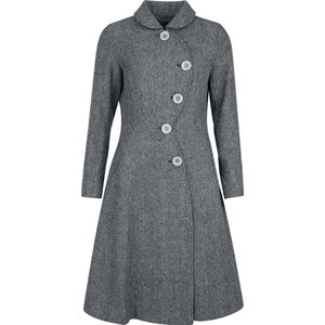 Voodoo Vixen Curved Button Down Coat Dames Lange jassen - grijs - S