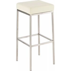 In And OutdoorMatch Barkruk Raquel - Zonder rugleuning - Set van 1 - Ergonomisch - Barstoelen voor keuken of kantine - Vierkant - Zwart - Zithoogte 85cm