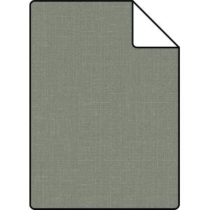 Proefstaal ESTAhome behang linnenstructuur vergrijsd olijfgroen - 148746 - 26,5 x 21 cm
