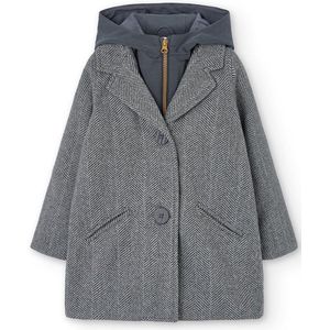 Boboli - Parka - Donkergrijs - Meisjes - Visgraatpatroon