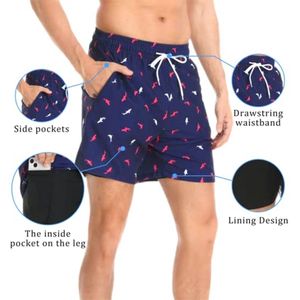 Zwemshorts voor Mannen met Compressievoering en Ritszakken - Sneldrogende 2-in-1 Strand- en Surfpants