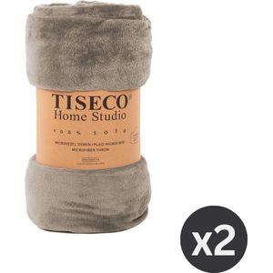 Tiseco Home Studio - Plaid COSY - SET/2 - microflannel - 220 g/m² - 130x160 cm - Taupe