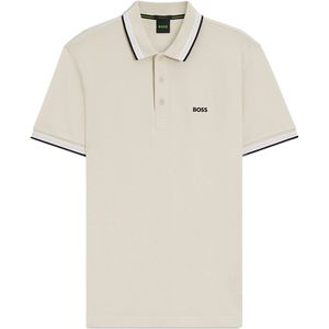 BOSS GREEN - PADDY - Poloshirt - Open White - Met Contrasterende Strepen Aan De Kraag