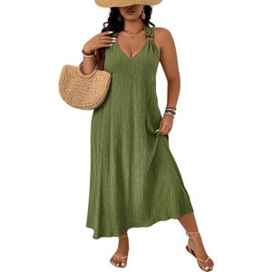 Livano Open Rug Jurk - Backless - Body - Jurk - Shirt - Groen - Maat L