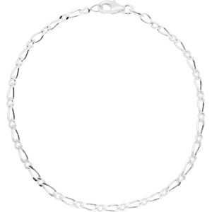 Glow armband - zilver - figaro - 2.3 mm - 19 cm
