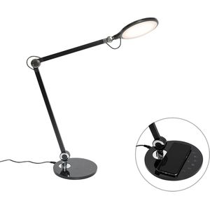 QAZQA don - Moderne LED Dimbare Touch tafellamp met Dimmer - 1 lichts - H 49.7 cm - Zwart - Woonkamer | Slaapkamer | Keuken