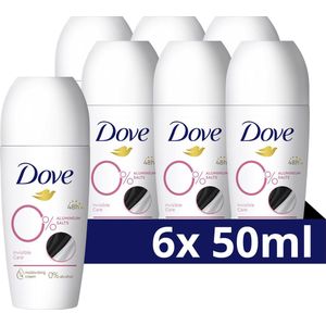 Dove 0% Aluminiumzouten Deodorant Roller - Invisible Care - 6 x 50 ml - Voordeelverpakking