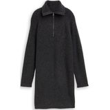 TOM TAILOR DENIM - Gebreide Jurk - Antraciet - Knielengte - Losse Pasvorm