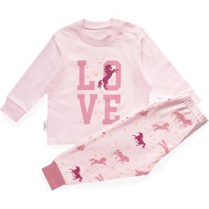 Frogs and Dogs - Pyjama Horse Love Hearts - Roze - Maat 62 - Meisjes