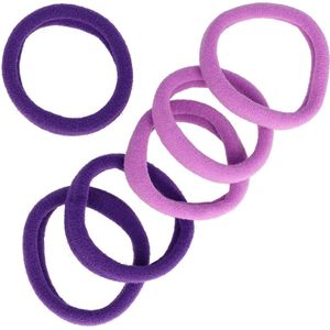 Haarsoires Haarelastieken basic - Endless 4cm - Paars - Set van 6 - Eenvoudige Haar Elastieken voor Dagelijks Gebruik