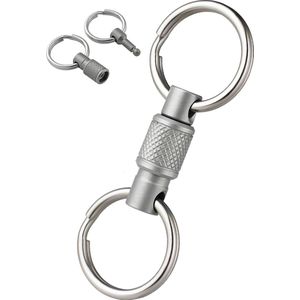 Titanium Deelbare sleutelhanger - Quick-Releas Karabijnhaak met Sleutelringen voor Volwassenen - Musketon Keychain voor Vrouwen, Mannen - Musketonhaak Auto Sleutelhouder