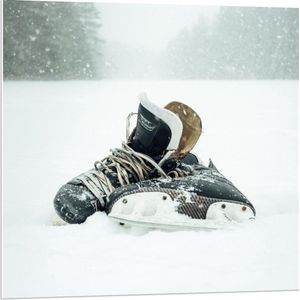 Forex - Schaatsen in de Sneeuw - 80x80cm Foto op Forex