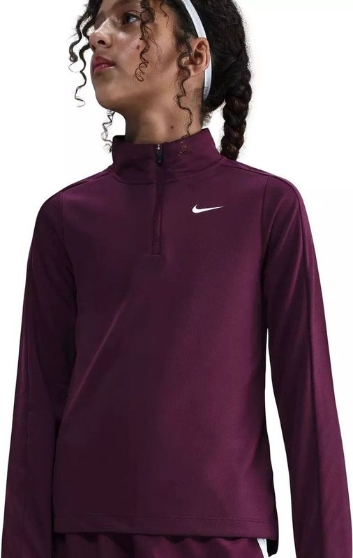 Nike - Dri-FIT Long-Sleeve 1/4 - Hardloop T-shirt - Rood