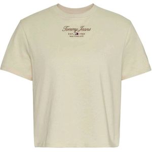 Tommy Jeans Cls Essential Logo 2+ T-shirt Met Korte Mouwen Beige XS Vrouw