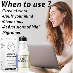 Verkoelende Menthol Stick voor Migraine - Natuurlijke Pepermunt Eucalyptus Aromatherapie Roll-On voor Hoofdpijn - Perfect als Verzorgingscadeau