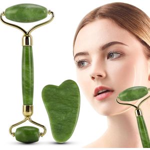 Jade Roller en Gua Sha Massager - Anti-Aging Gezichtsmassage - Set van 2