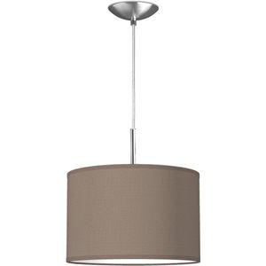 Home Sweet Home hanglamp Bling - verlichtingspendel Tube Deluxe inclusief lampenkap - lampenkap 30/30/20cm - pendel lengte 100 cm - geschikt voor E27 LED lamp - taupe