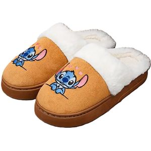 Stitch huissloffen - sloffen - pantoffels - pluche - bruin - maat 36/37