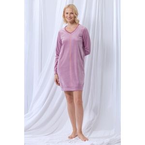 Lords & Lilies slaapkleed dames velours - warm lila - 252-51-TDA-V/351 - maat XL
