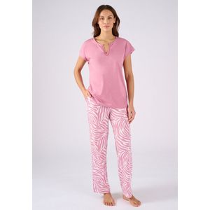 Damart - Pyjama van jerseytricot zuiver katoen - Dames - Roze - 38-40 (S)