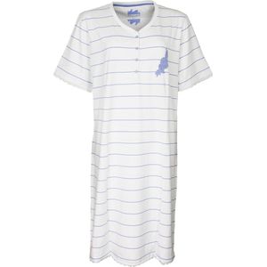 Medaillon Dames Nachthemd - Polo Sluiting - Licht Blauw - Maat M