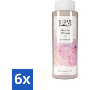6 x Therme - Mindful Blossom - Badschuim - Verfrissend - Verzorgend - 500ml - Badschuim - Ontspannen Bad - Wellness - Bloesemgeur - Pioenroos