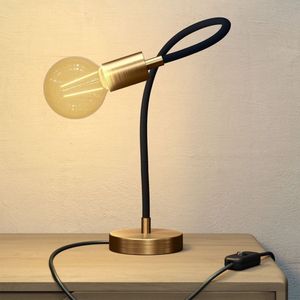 Flex flexibele tafellamp met diffuus licht Geborsteld Brons ZONDER LICHTBRON