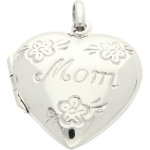 La Rosa Princesa Zilveren Hart Medaillon voor Moeder MOM - Verjaardag Moederdag Cadeau Echt Zilver