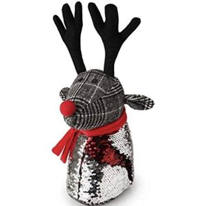 Homezone - Kerstmis - Deurstop - Rendier Rudolf - 33cm - Kerst decoratie