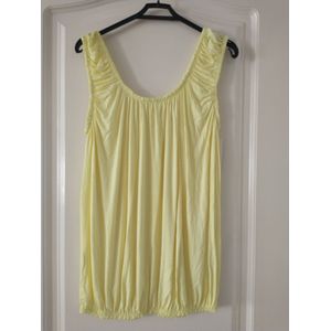 Dames ballontop Lucia effen licht geel mouwloos Maat XL/XXL