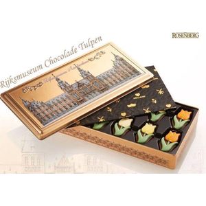 Rijksmuseum luxe souvenir blik met chocolade tulpen - 295gr