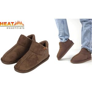 Heat Essentials - Pantoffels Heren - Taupe - 41/42 - Heren Pantoffels - Sloffen Heren - Ook als Dames Pantoffels beschikbaar