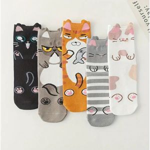 Katten sokken - One Size - Kat - Grappige Sokken - Schattige sokken - Winter sokken - Sokken Dames maat 39 42 - Sokken Heren - Sokken Dames - Sport sokken - Warme sokken - Schattige Sokken - Cat socks