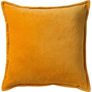 Dutch Decor CAITH - Kussenhoes 50x50 cm - 100% katoen - velvet - lekker zacht - Golden Glow - geel - met rits