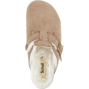 SCHOLL FAE NEW F Suede SA Womens Dark Beige FALSO Clogs - Dark Beige - Maat 41