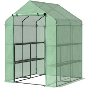 Foliekas Loopkas met 8 Planken bijv. voor Tomaten