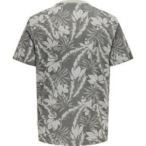 ONLY&SONS - ONSPERRY LIFE REG LEAF AOP SS TEE NOOS - Heren - T-shirt - Groen - Katoen
