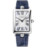 Frédérique Constant Classics Art Déco FC-200MPW2AC2D6 Horloge - Leer - Blauw - Ø 24 mm