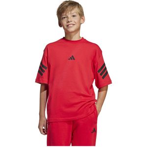 Adidas Future Icons 3 Stripes T-shirt Met Korte Mouwen Rood 15-16 Years Jongens,Meisjes